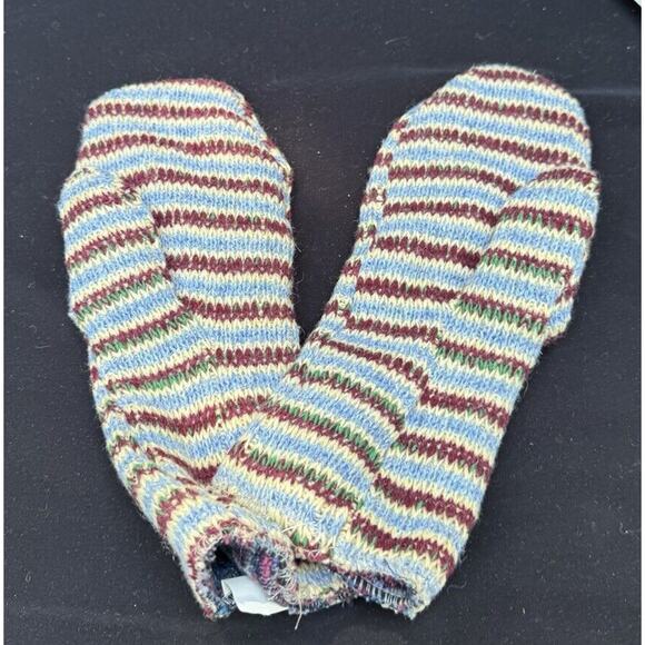 Vintage 1950’s Chunky Knit Wool Cotton Blend Winter Size Large Mittens - Picture 1 of 8